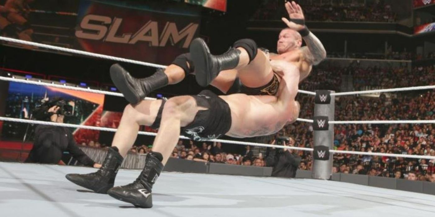 Brock Lesnar suplex Randy Orton