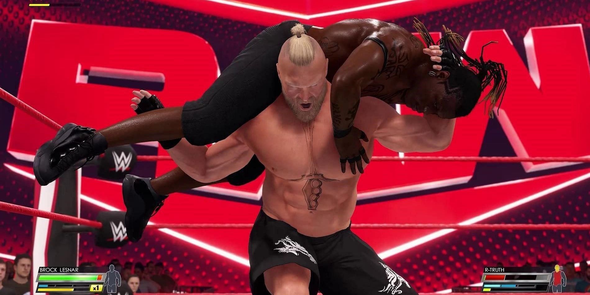 Brock Lesnar wrestles R-Truth in WWE 2K23 