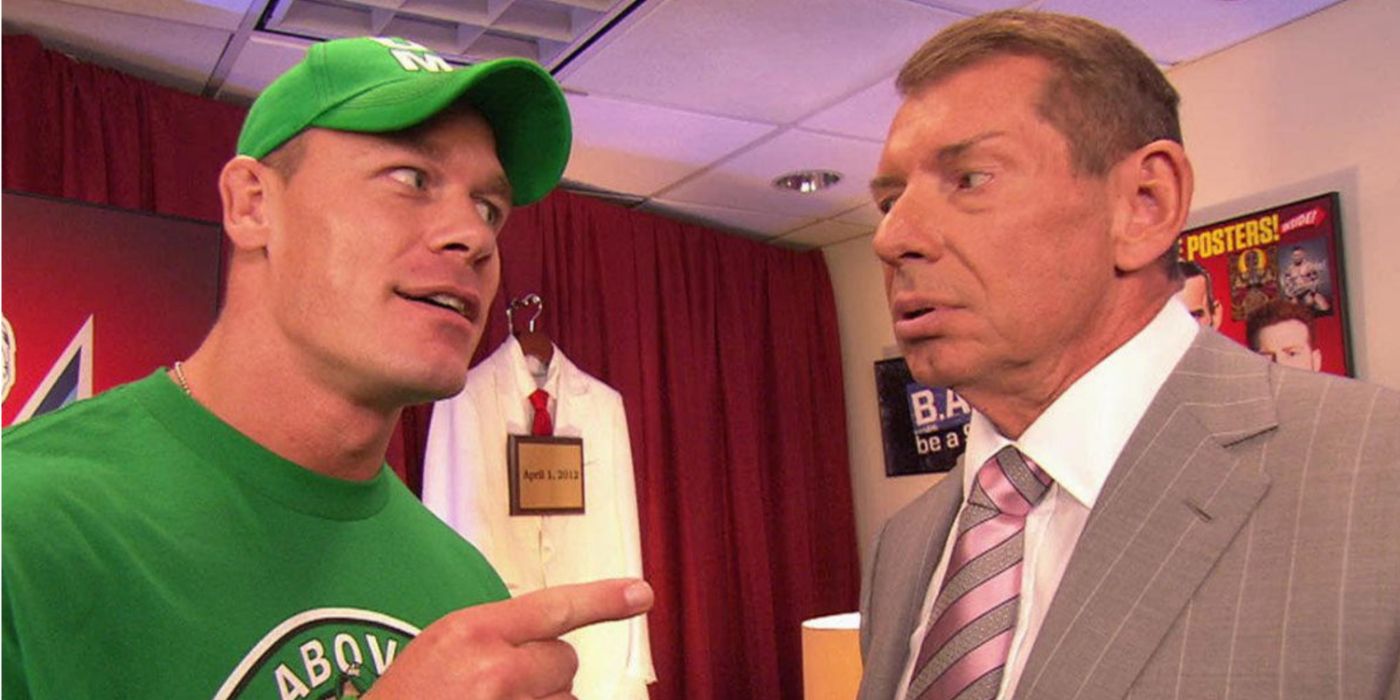 john cena pointing at vince mcmahon