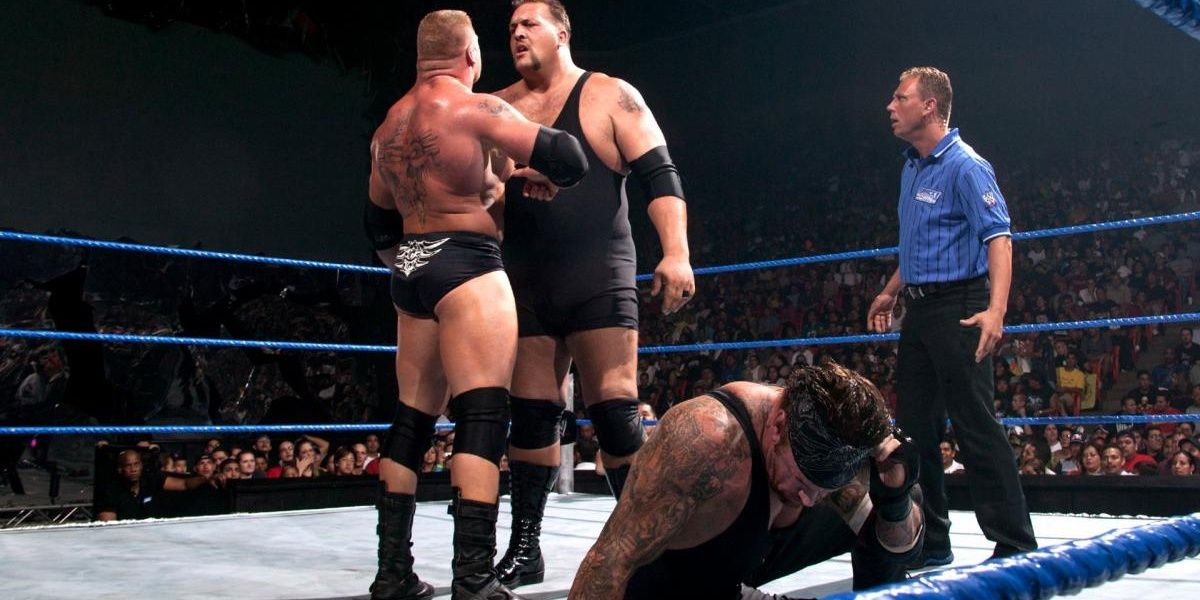 The Undertaker v Brock Lesnar v Big Show SmackDown August 28, 2003 Cropped