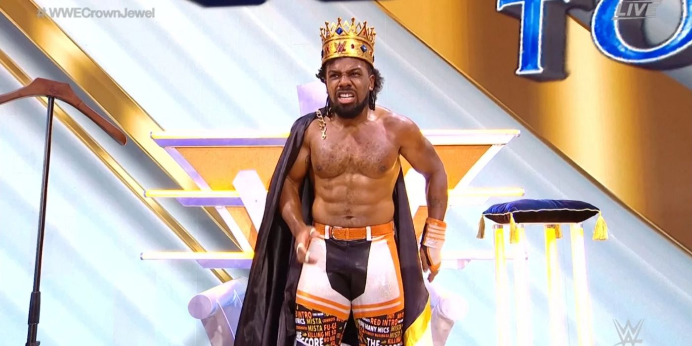 king xavier woods looking angry