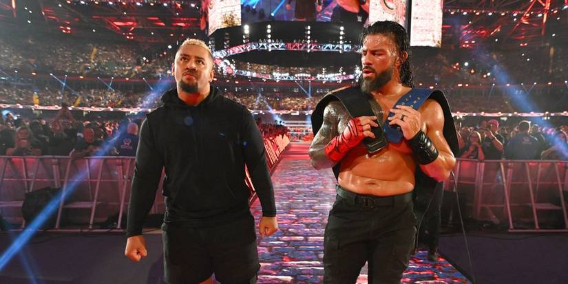 Roman Reigns & Solo Sikoa Clash at the Castle 2022 Cropped