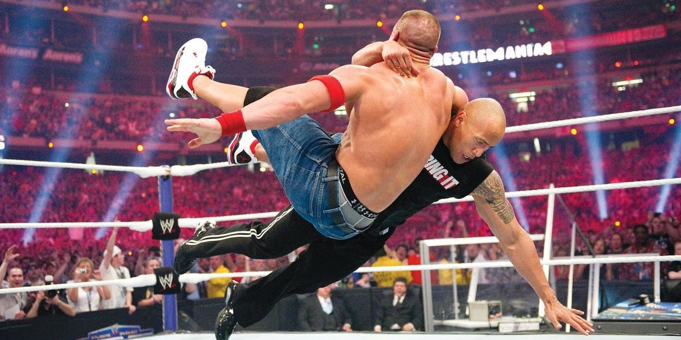 The Rock Vs John Cena WrestleMania 27 Cropped