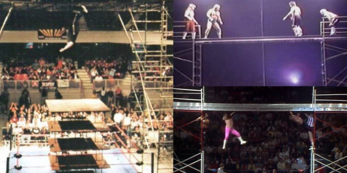 The Scaffold Match The Most Dangerously Stupid Gimmick Match In