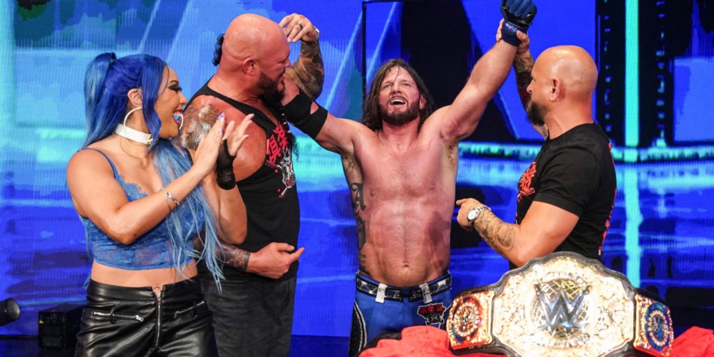 aj styles celebrating with the rest of the oc