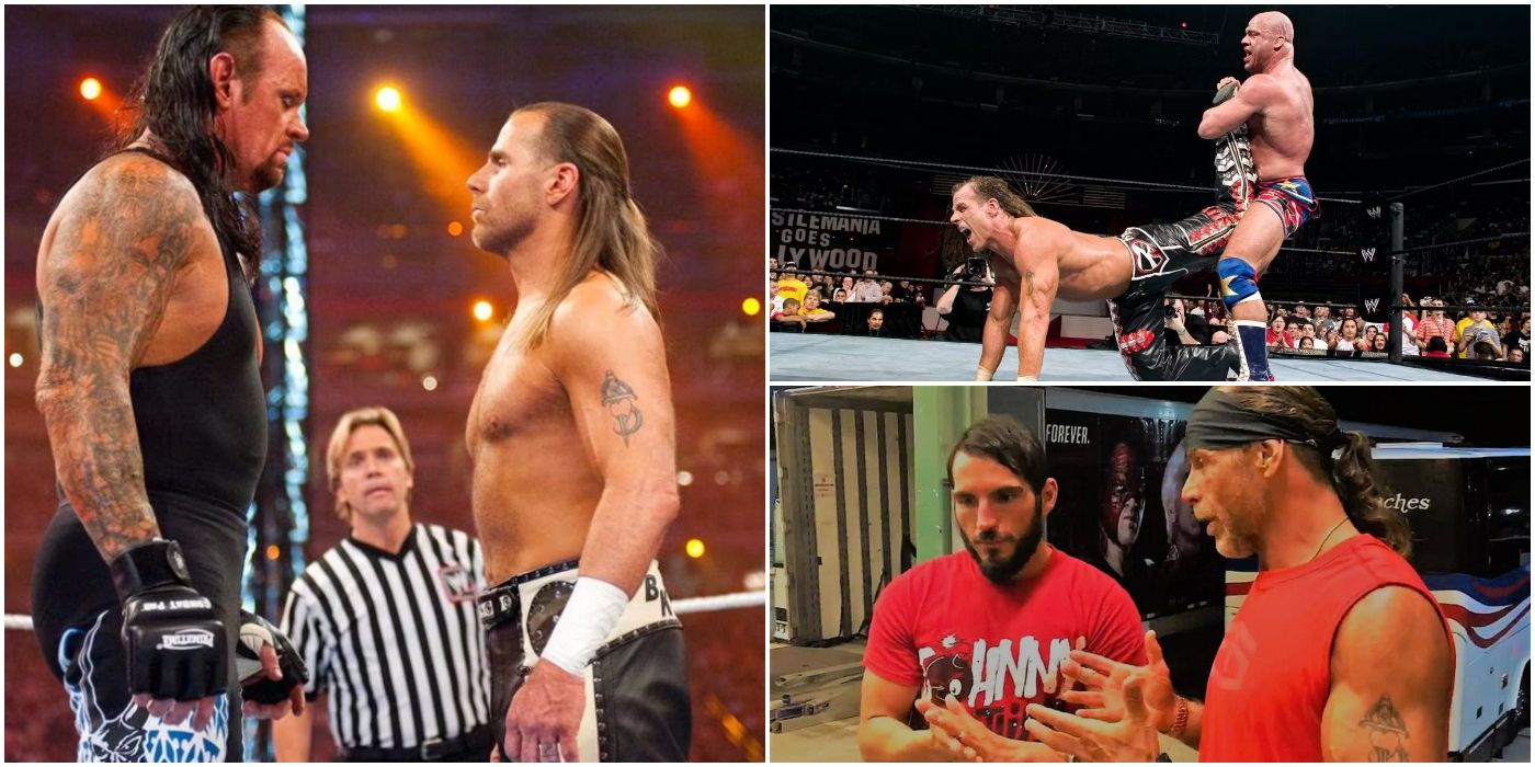 Pictures of Shawn Michaels with The Undertaker, Kurt Angle, and Johnny Gargano