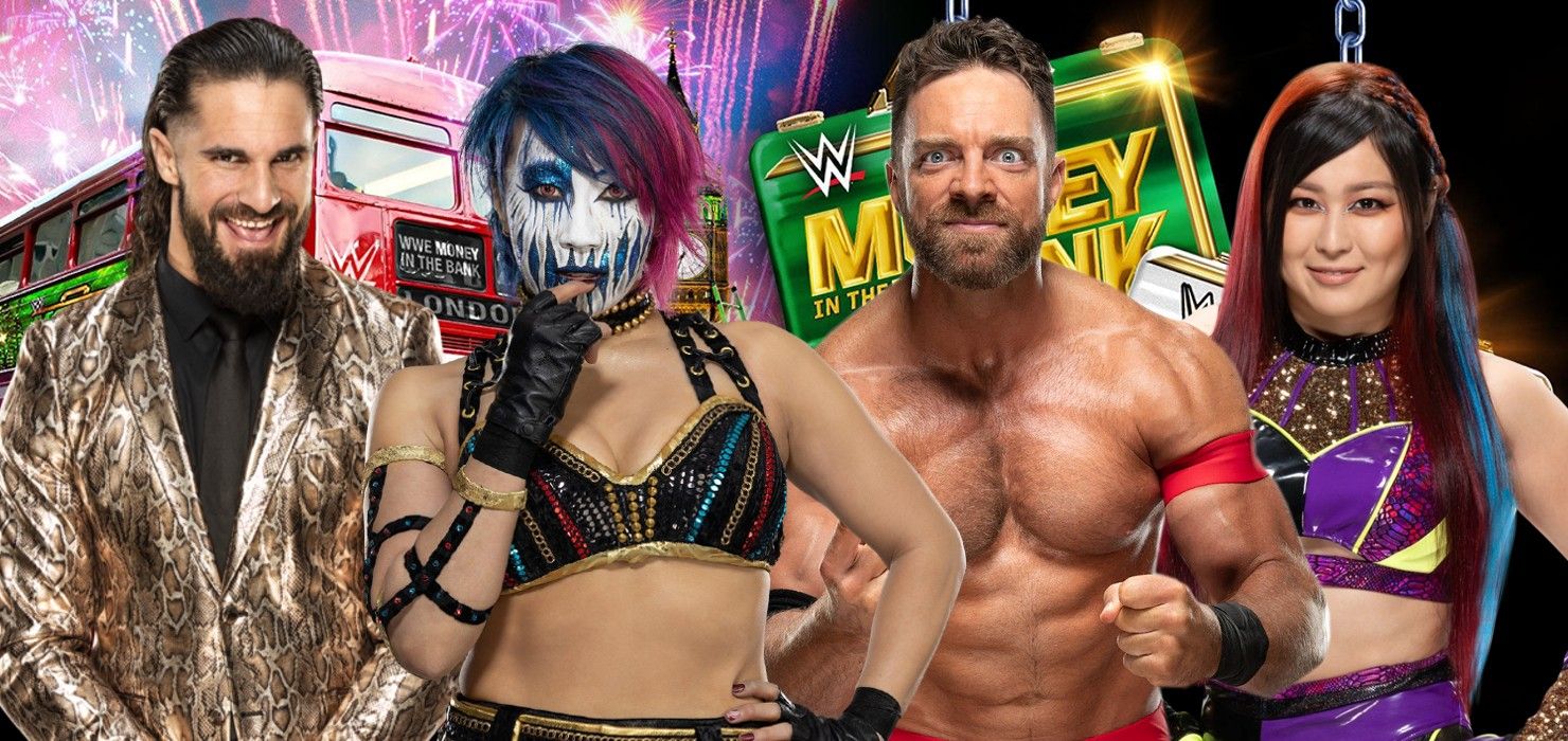 seth rollins asuka la knight iyo sky on the money in the bank poster