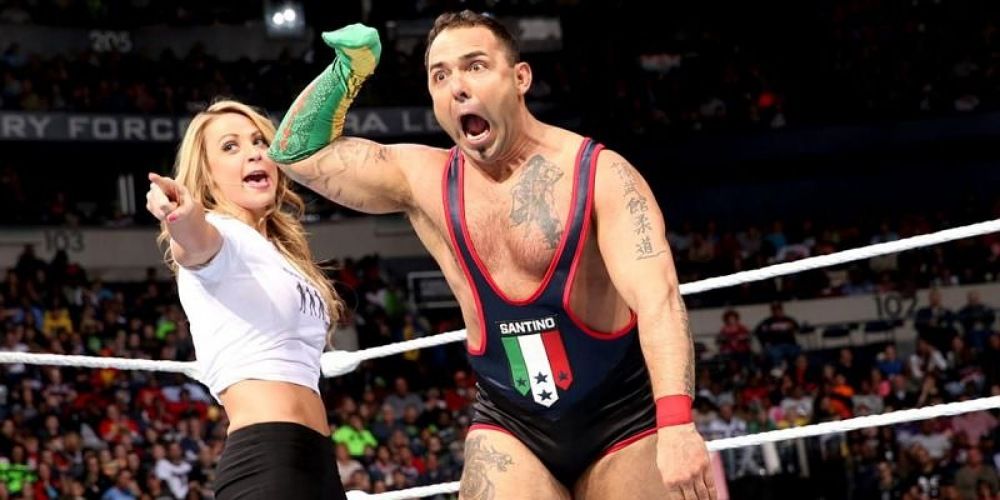 Santino Marella deploying The Cobra. 