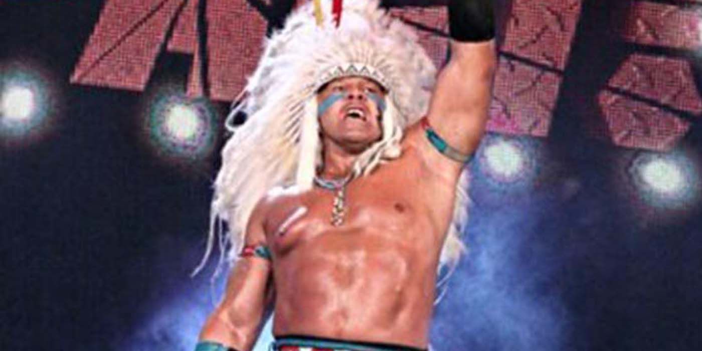 Tatanka makes his entrance on the TNA Impact stage in 2009