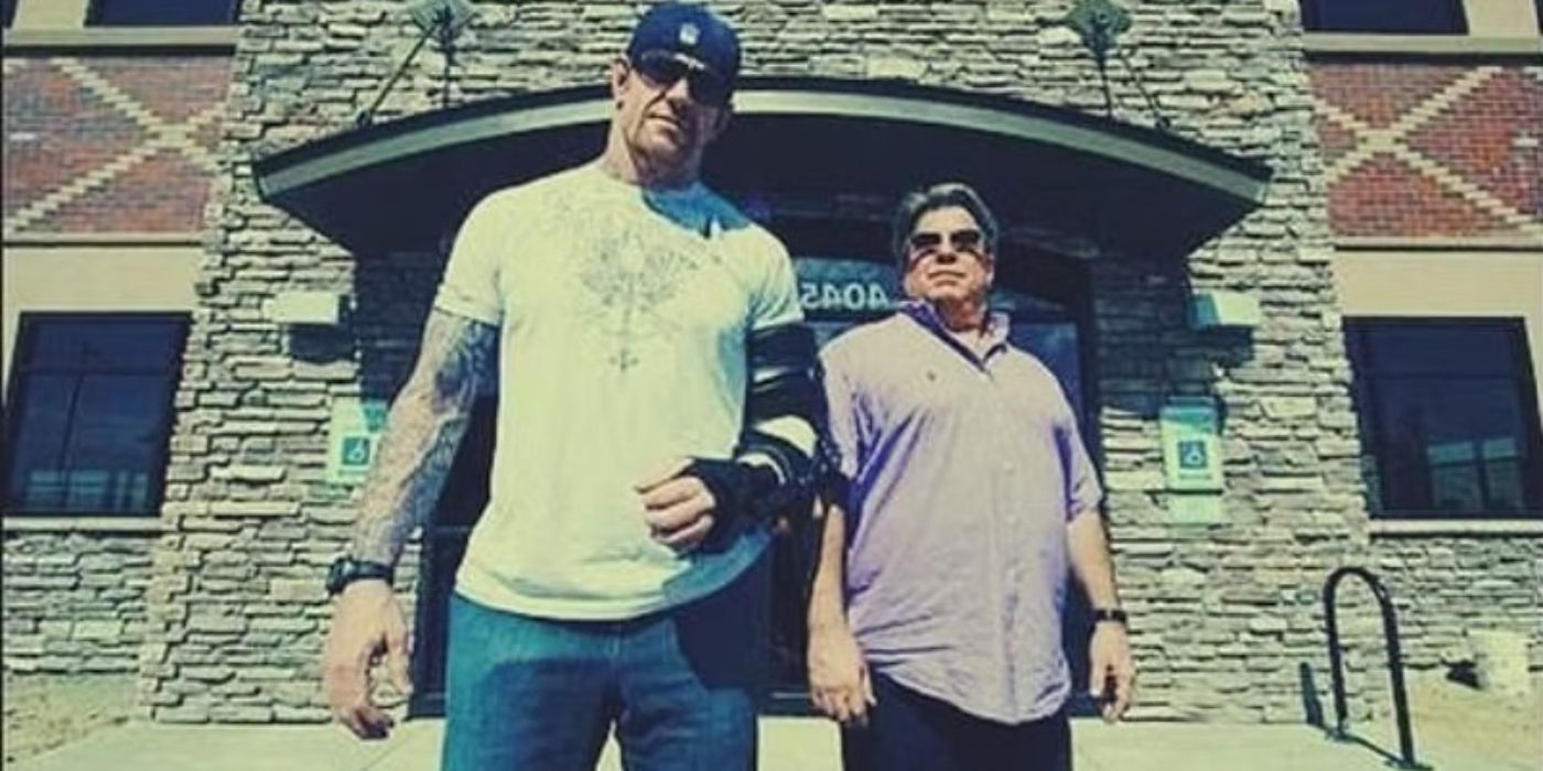The Undertaker with Scott Everehart ouside their building