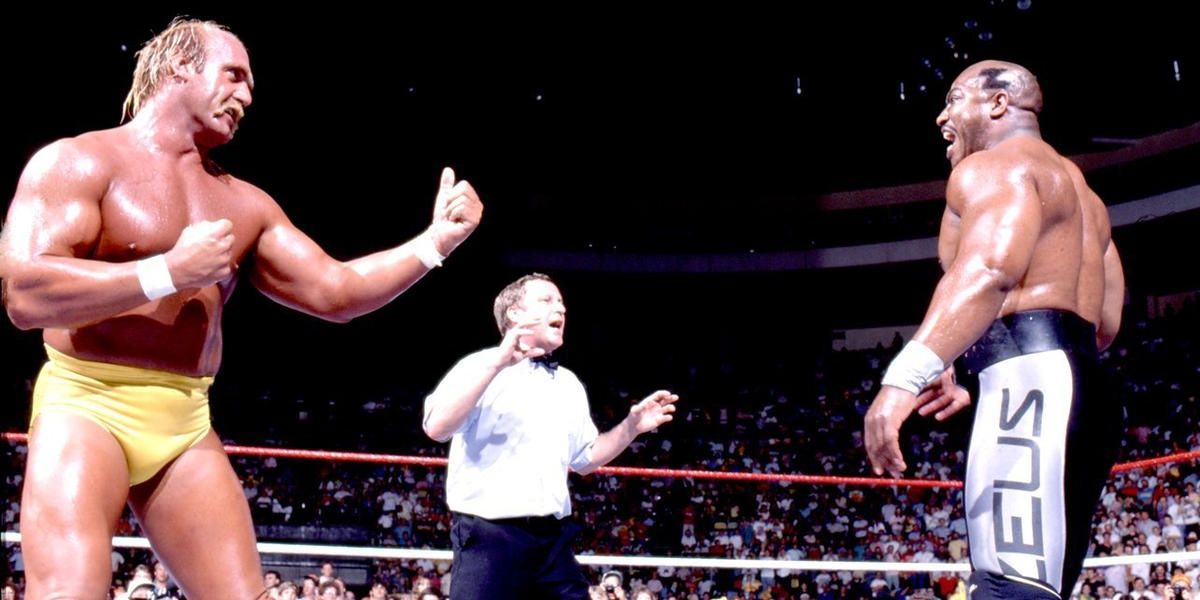 Zeus & Randy Savage v Hulk Hogan & Brutus Beefcake SummerSlam 1989 Cropped