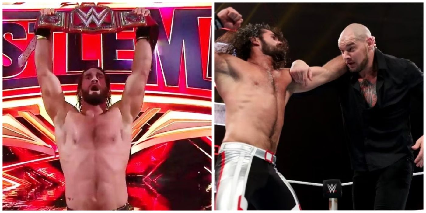 Seth Rollins 2019 Universal Champion Baron Corbin