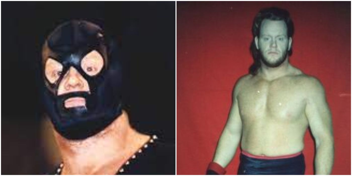 Collage showing early pictures of The Undertaker