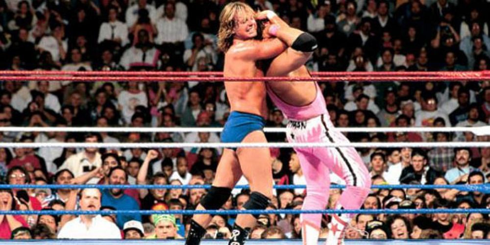 Roddy Piper applying a Sleeper Hold.