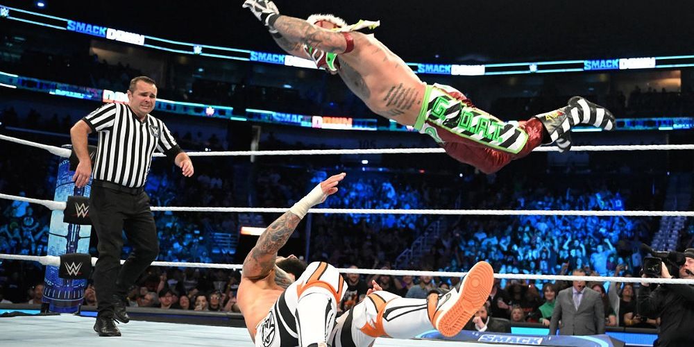 Rey Mysterio Dropping Dime finisher.