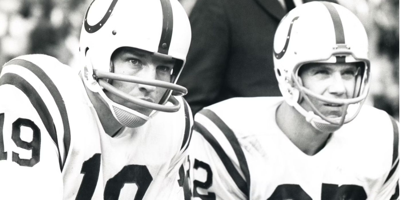 Johnny Unitas & Raymond Berry of the Baltimore Colts.