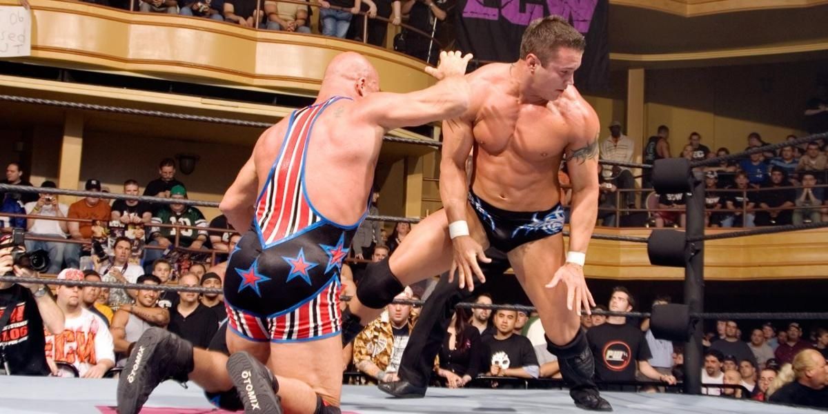 Kurt Angle v Randy Orton ECW One Night Stand 2006 Cropped