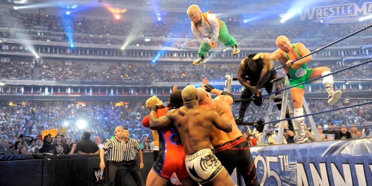 Money in the Bank ladder match WrestleMania 25 Cropped