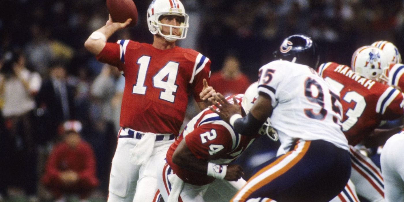 New England Patriots quarterback Steve Grogan.