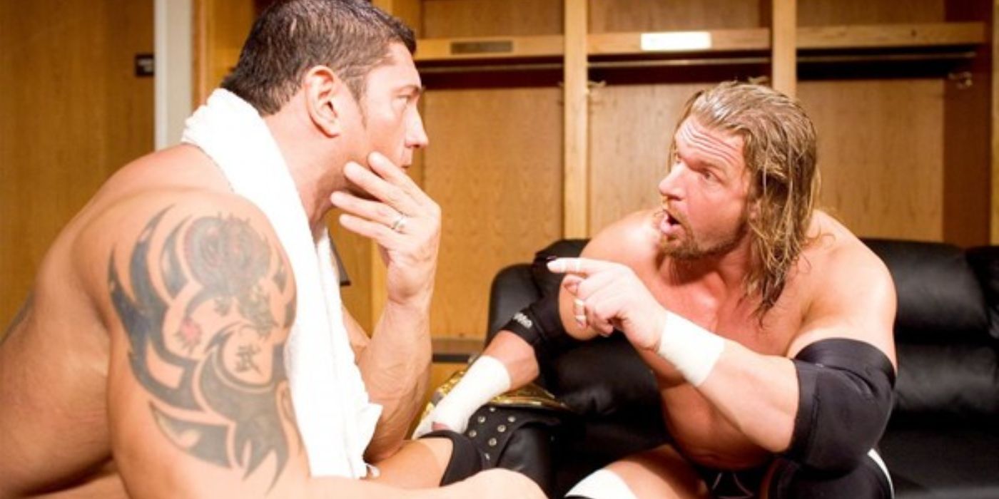 Triple H and Batista backstage