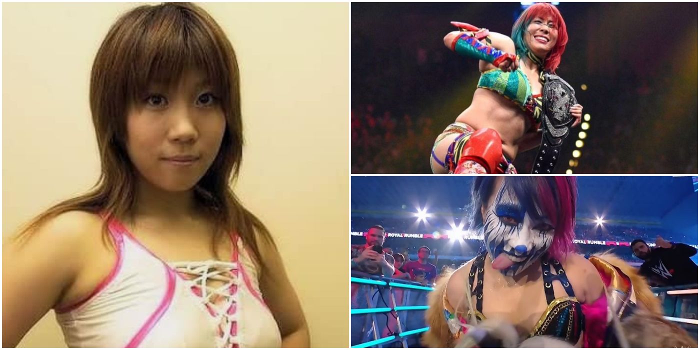 Various pictures of Asuka over the years
