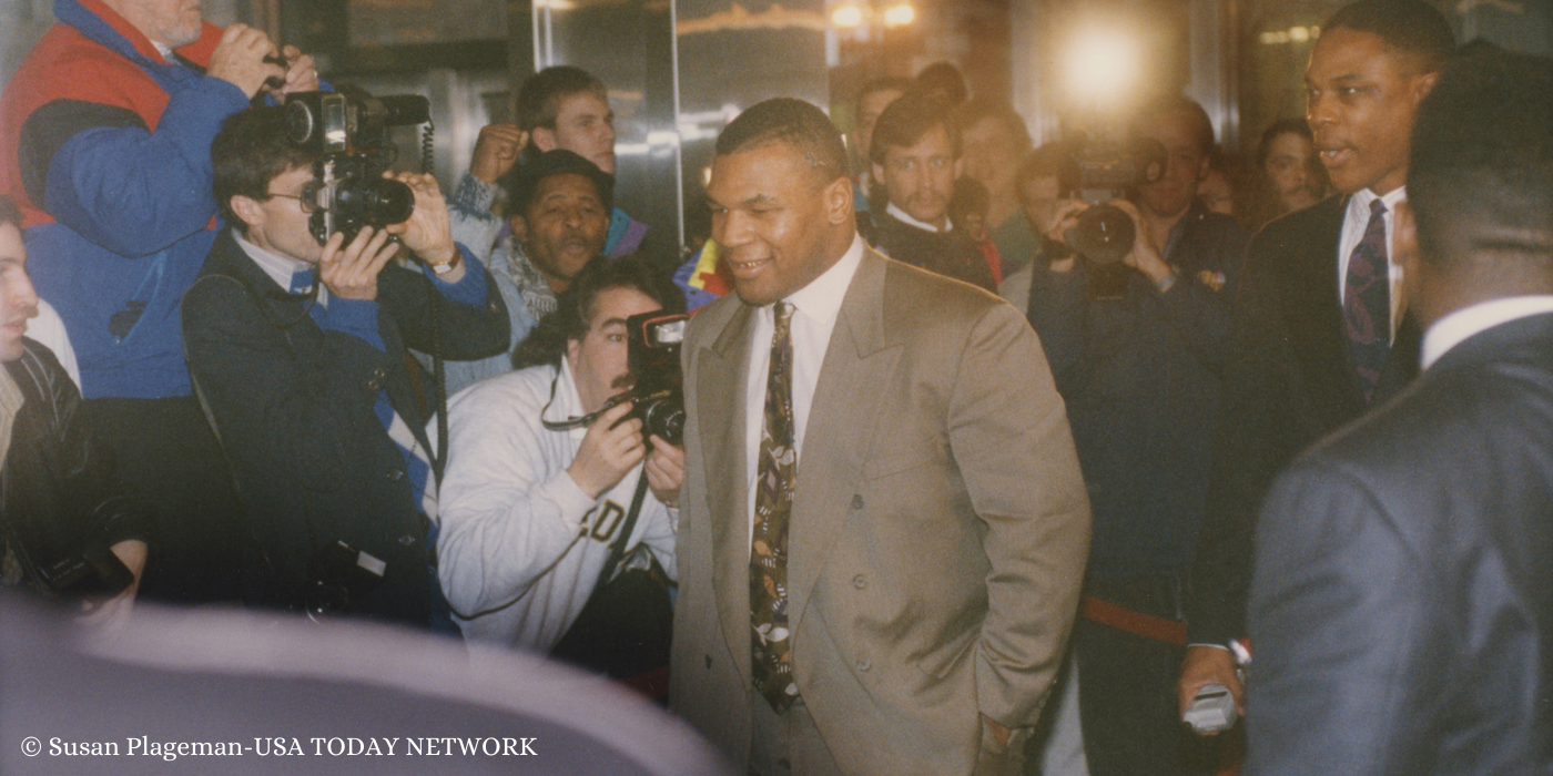Mike tyson coming outside court 