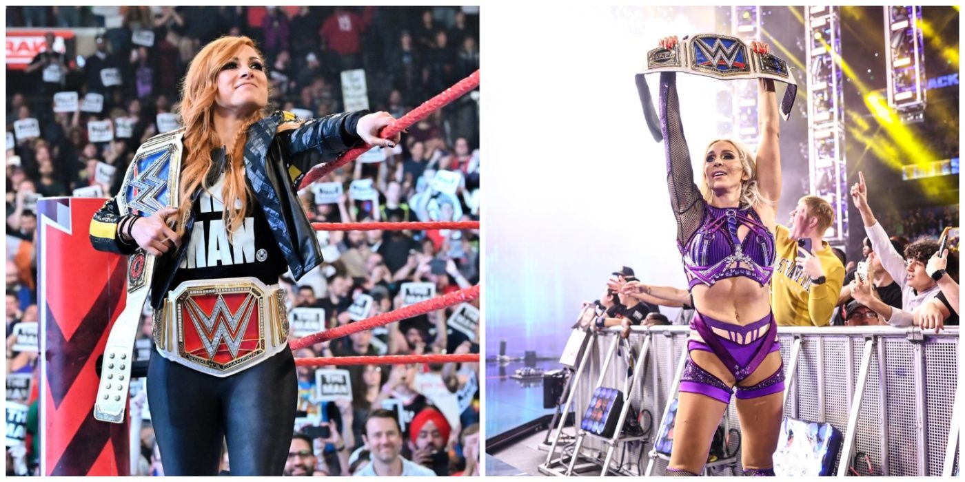 Becky Lynch & Charlotte Flair Women's Champions FULL IMAGE