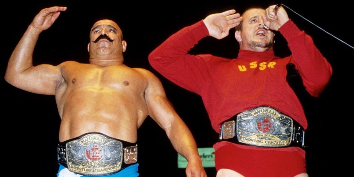 Iron Sheik & Nikolai Volkoff signed Arab headdress orders WWF Tag Team Champs JSA coa