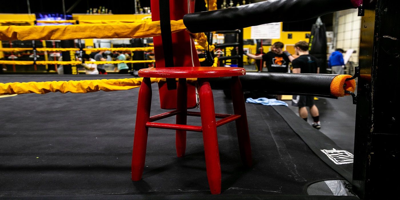 Red Stool in Boxing Ring