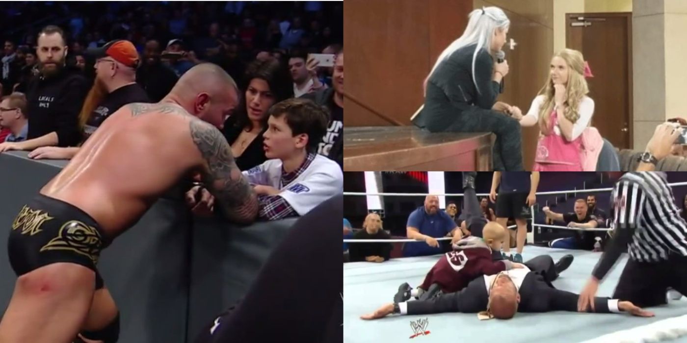 Wrestlers breaking character for heartwarming reasons