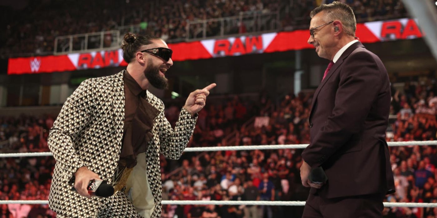 seth rollins pointing at michael cole