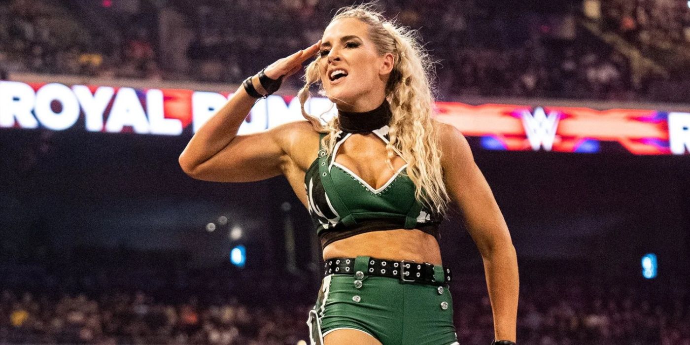 lacey evans giving a salute