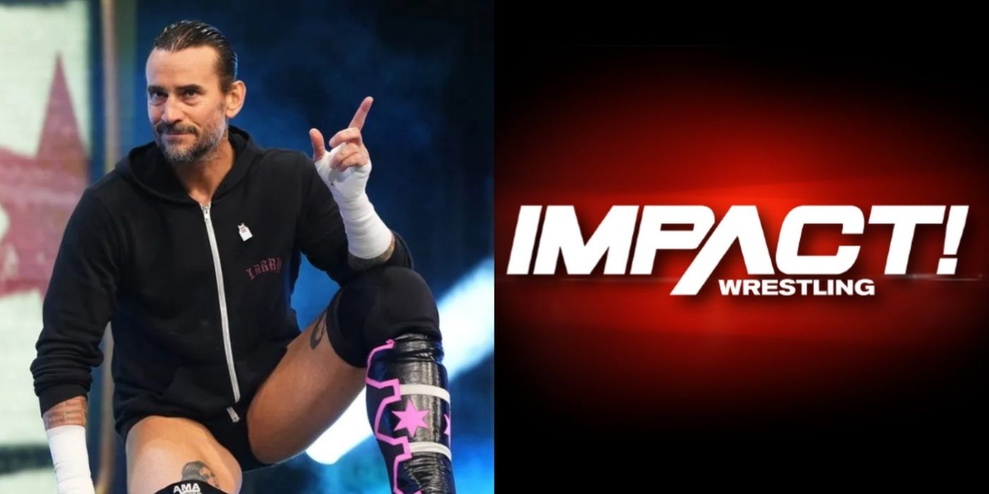 cm punk pointing, and the impact wrestling logo
