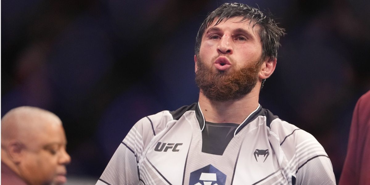Magomed Ankalaev exhales after fighting UFC 282's Jan Blachowicz