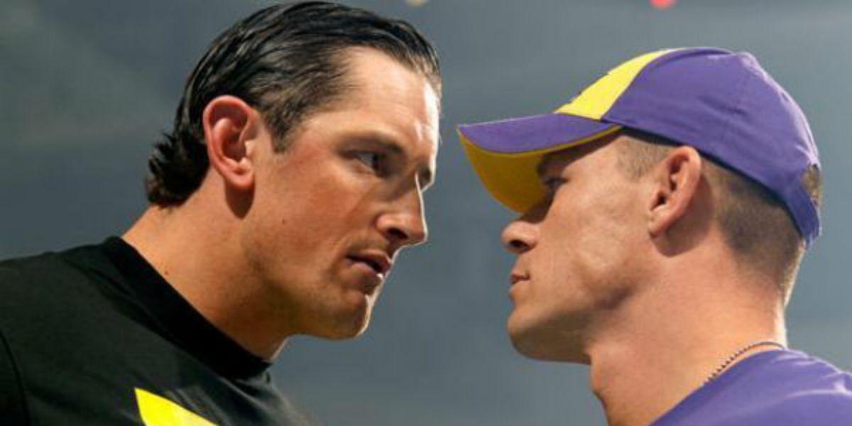 Wade Barrett face to face with John Cena.