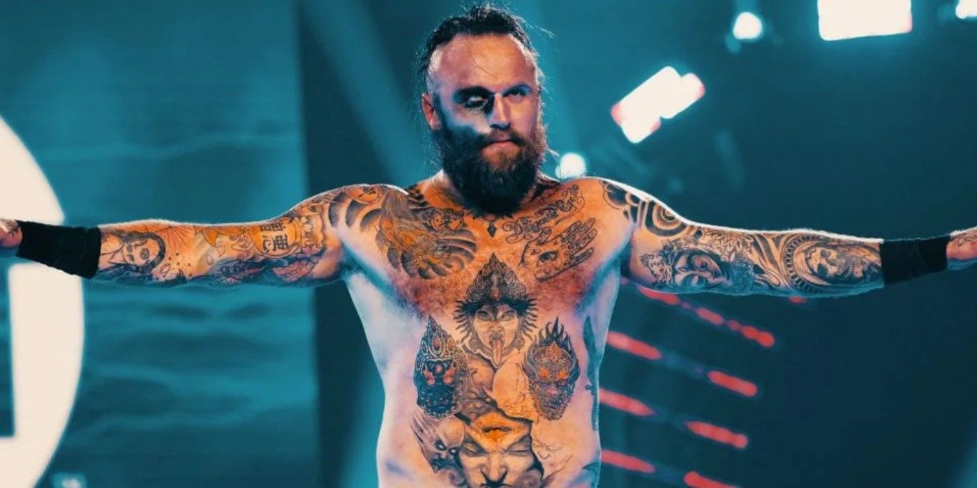 Malakai Black poses during his AEW entrance