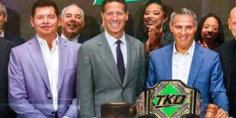 Ari Emanuel and Vince McMahon at WWE stock announcement
