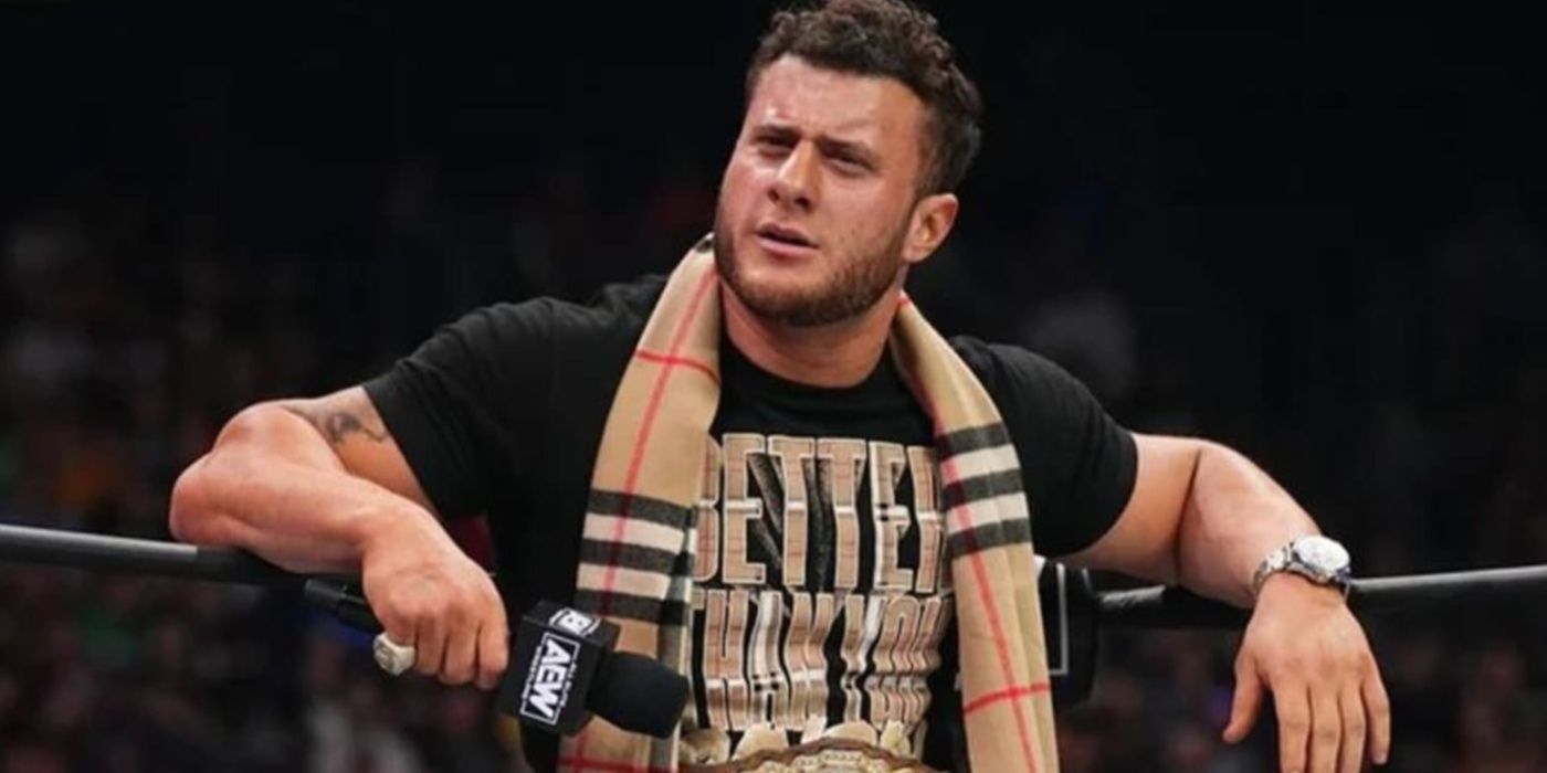 mjf leaning on the ropes