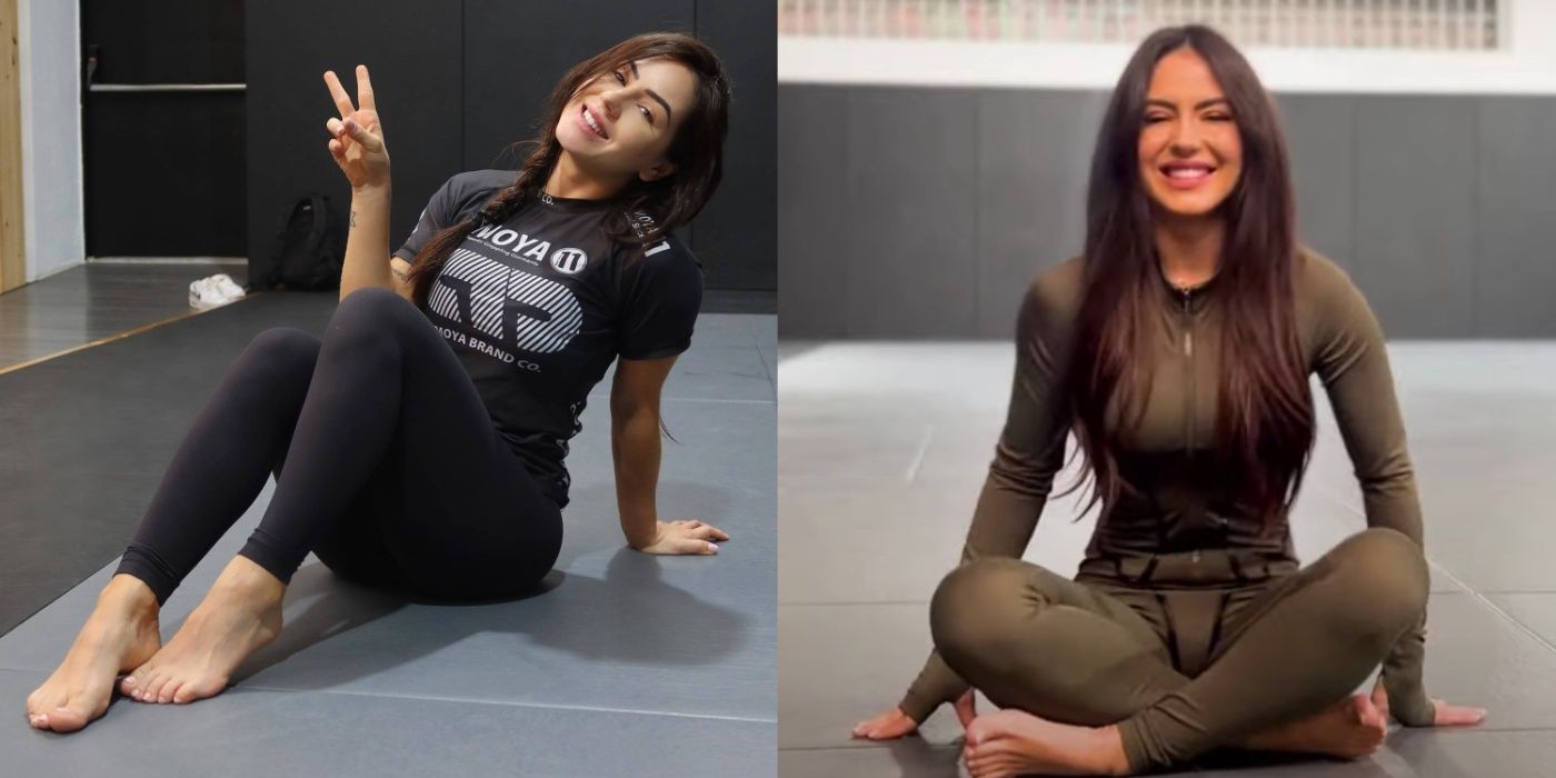 giovanna emburneo on a mat and with her legs crossed