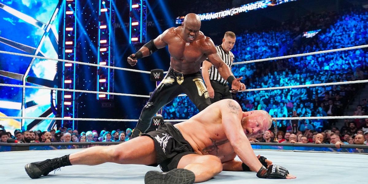 Bobby Lashley against Brock Lesnar Elimination Chamber 2023 Cropped