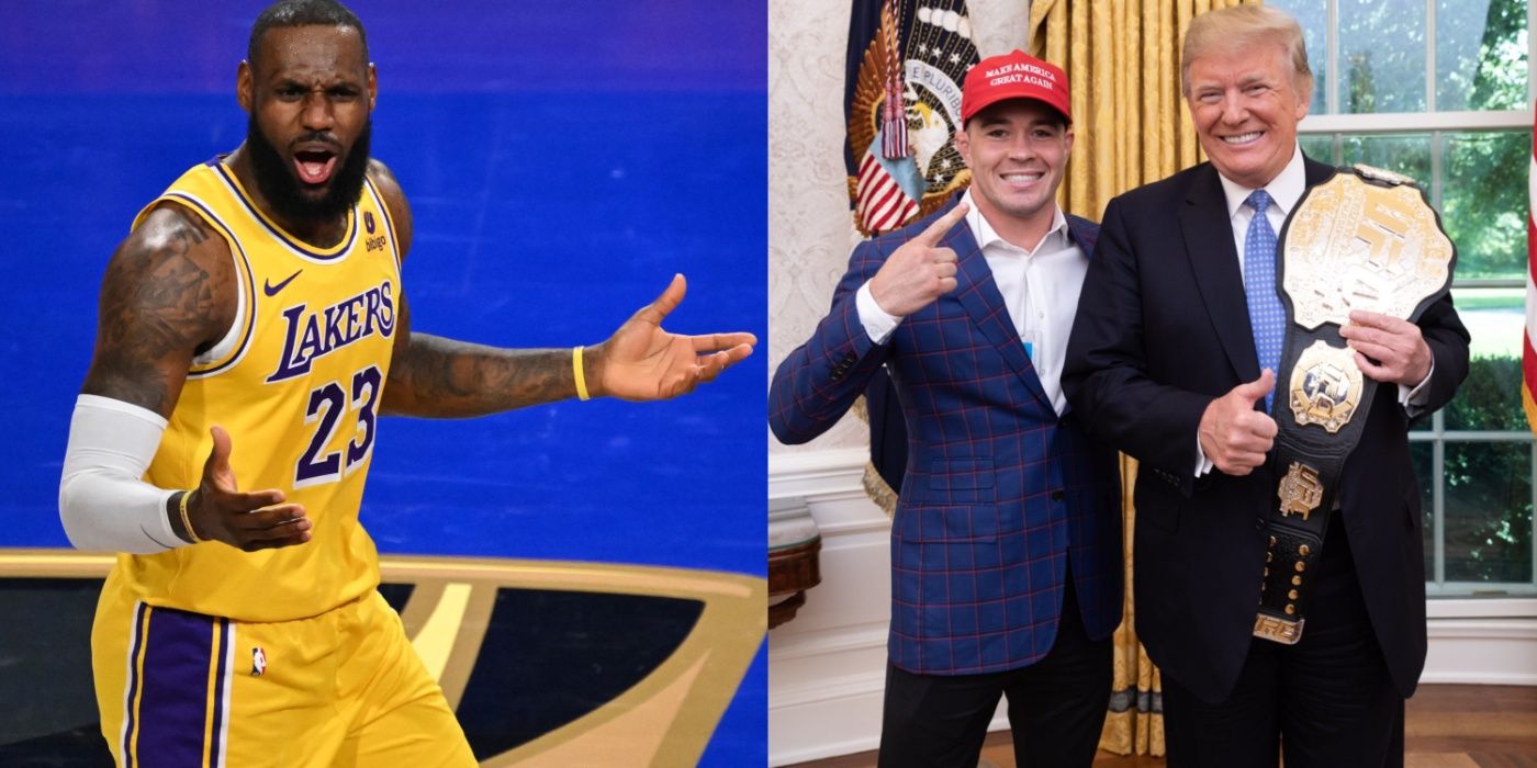 Colby Covington tells LeBron James to 'leave America' after NBA star was  seen sitting during National Anthem