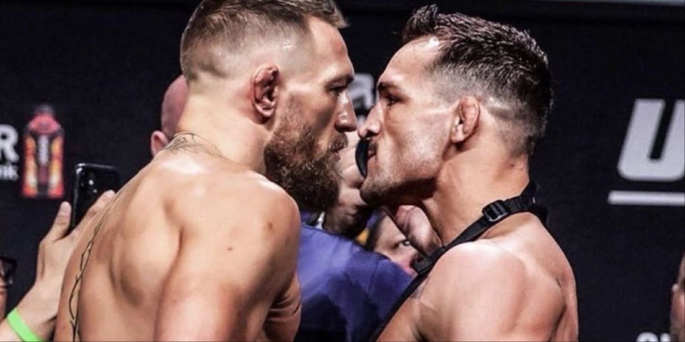 Michael Chandler and Conor McGregor face off