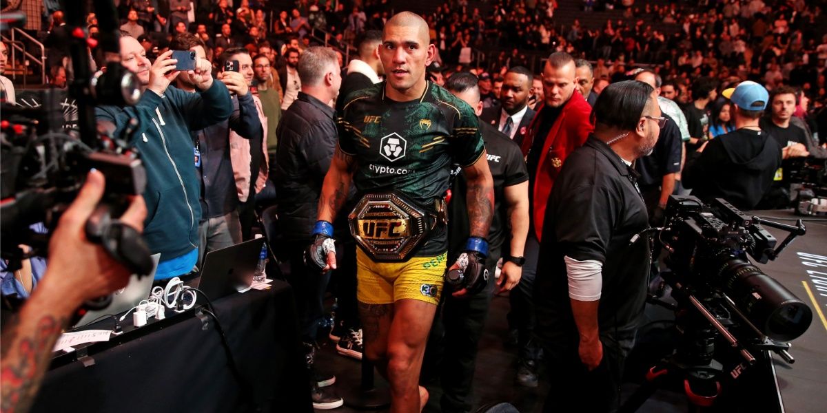 Alex Pereira walks around as a UFC Champion