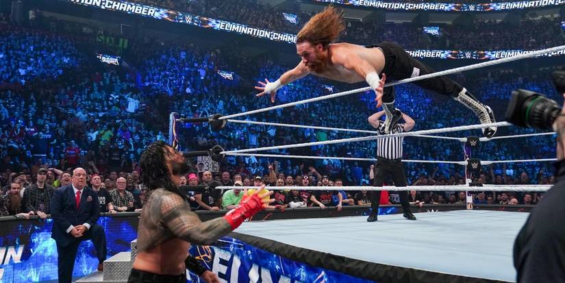 Sami Zayn v Roman Reigns Elimination Chamber 2023 Cropped