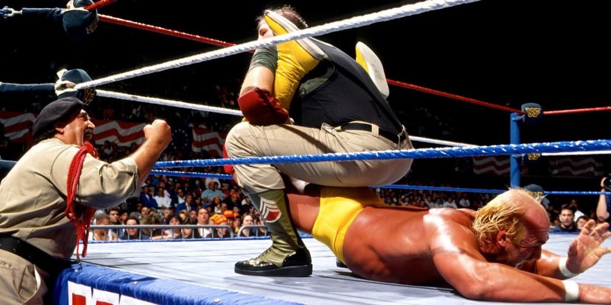 Sgt Slaughter v Hulk Hogan WrestleMania 7 Cropped