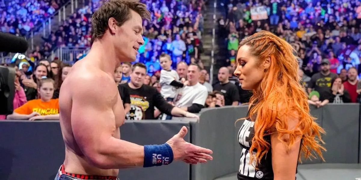 John Cena with Becky Lynch