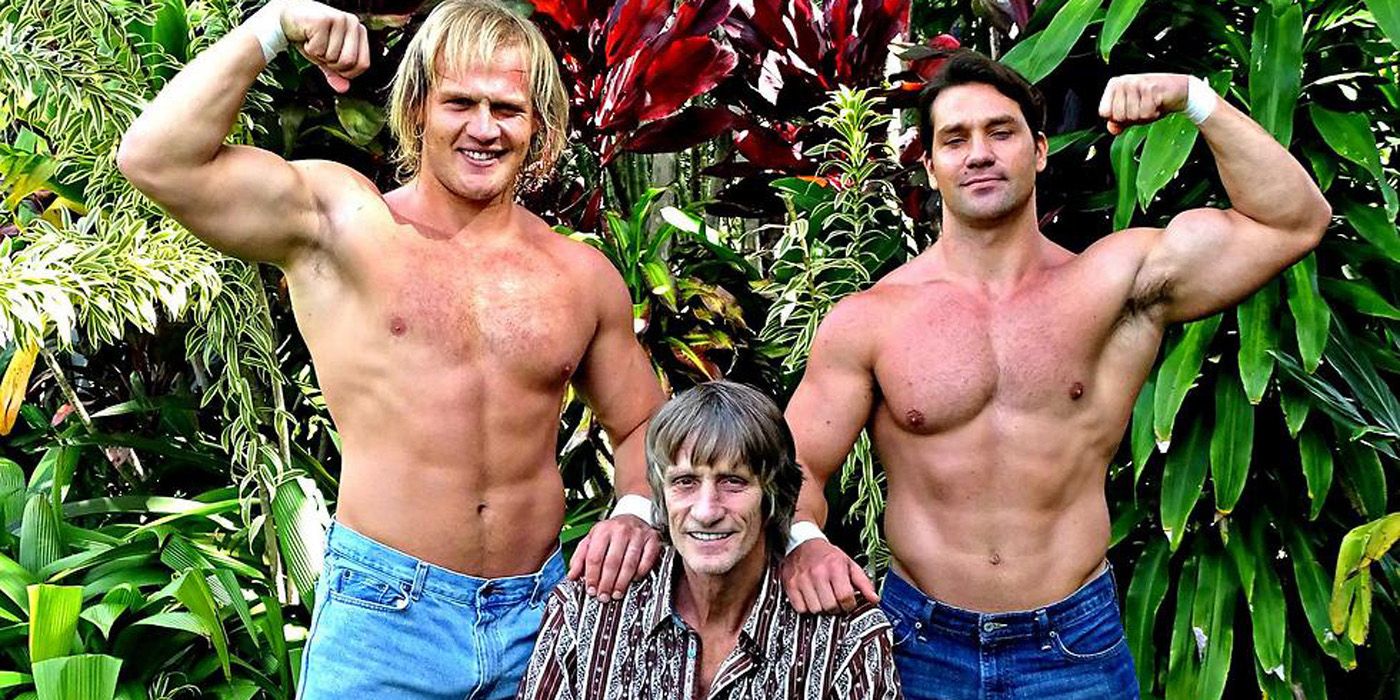 Marshall and Ross with their dad Kevin Von Erich.
