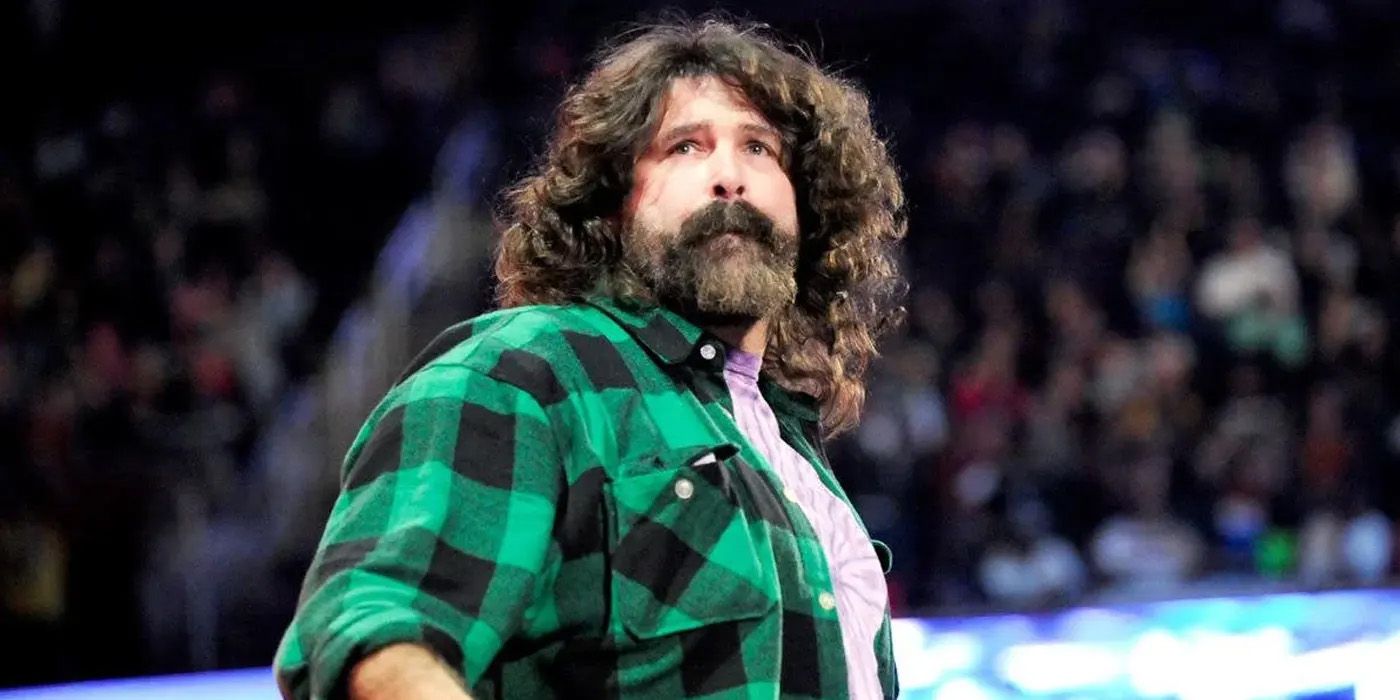 Mick Foley in a flanel shirt