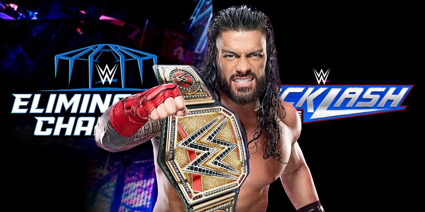 roman reigns on the elimination chamber and backlash france logos