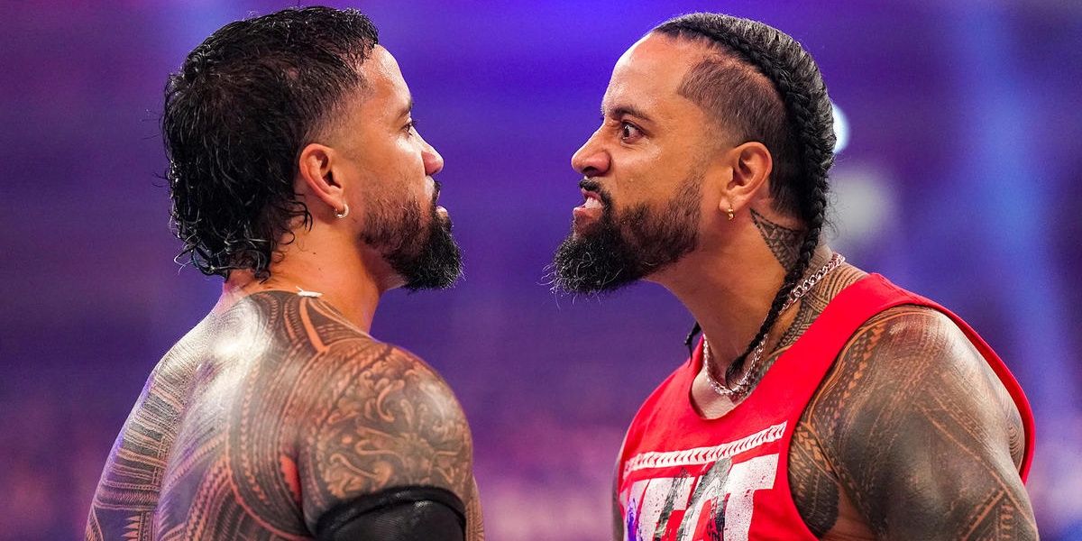 The Usos staredown at the Royal Rumble Cropped